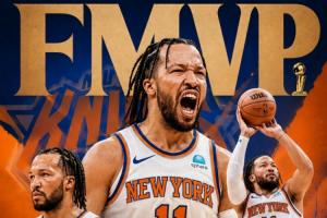 纽约之王!直播吧海报:2026年NBA总决赛最有价值球员:布伦森!