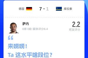 被疯狂吐槽!吧友为萨内打2.2分:7个进球和你毫无关系